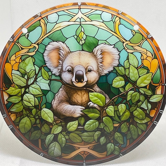 Suncatcher Acrylic Koala Bear 6” Wildlife Round Home Cottage Decor New Gift - Picture 1 of 3